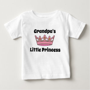 Camiseta Para Bebê Coroa Rosa Pequena Princesa do Vovô