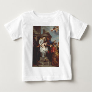 Camiseta Para Bebê Coroação de Santa Rosália por Anthony van Dyck
