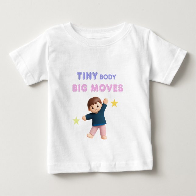 Camiseta Para Bebê Corpo pequeno Grandes movimentos (Frente)