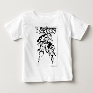 Camiseta Para Bebê Corpo verde da lanterna, preto e branco