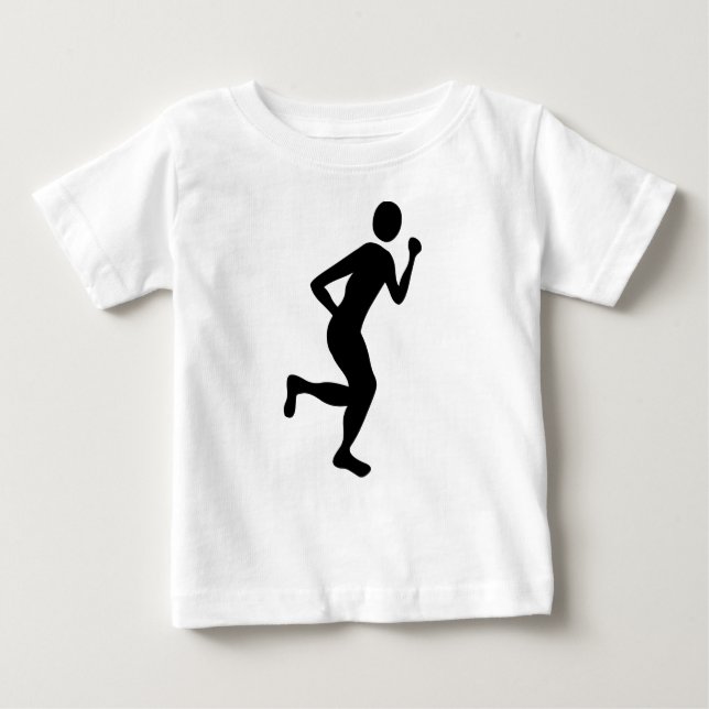 Camiseta Para Bebê Corredor (Homem) - Preto (Frente)