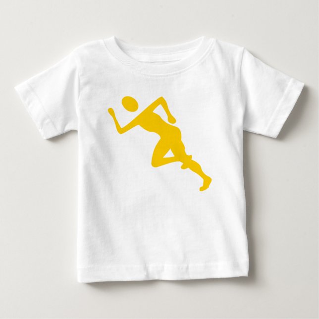 Camiseta Para Bebê Correndo - Âmbar (Frente)