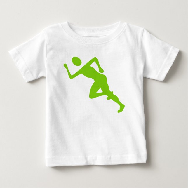 Camiseta Para Bebê Corrente - Verde marciano (Frente)