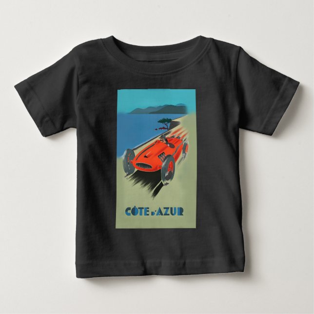 Camiseta Para Bebê Corrida de Carros Antigos (Frente)