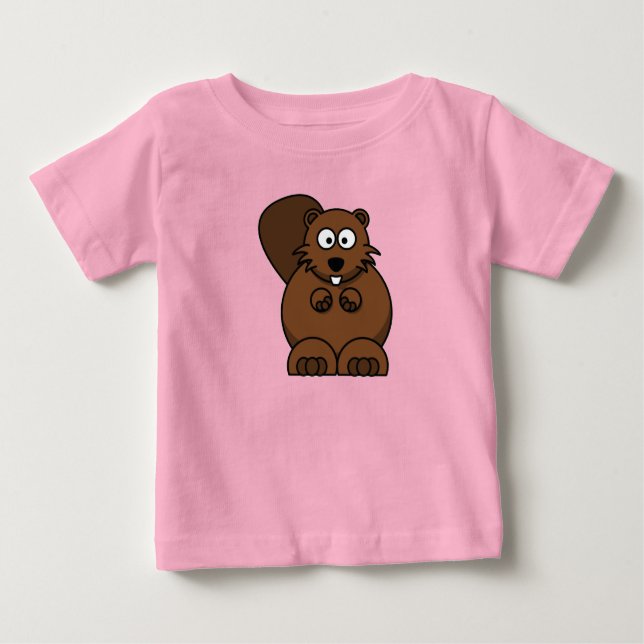 Camiseta Para Bebê Cortar Pequeno Beaver Bebezinho (Frente)