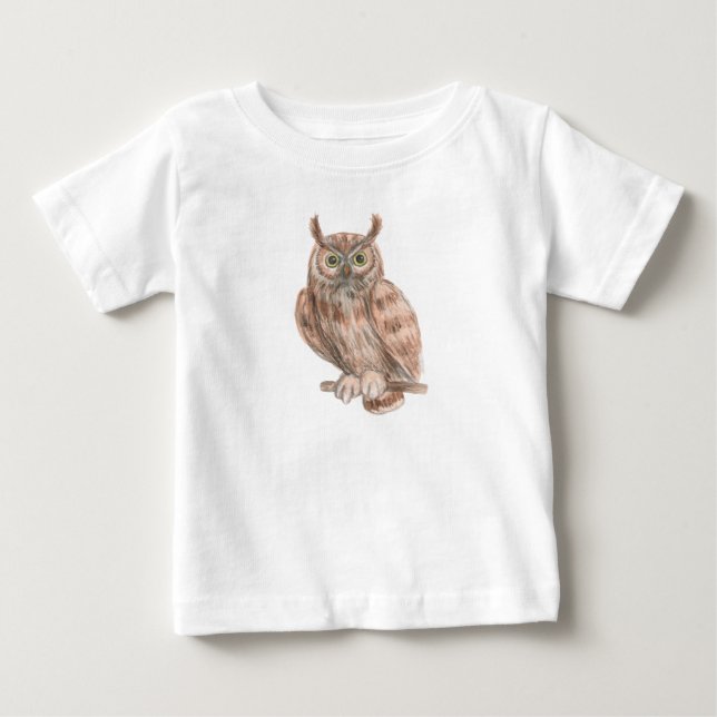 Camiseta Para Bebê coruja (Frente)