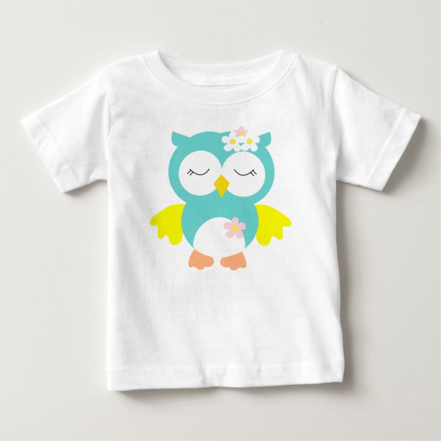 Camiseta Para Bebê coruja (Frente)