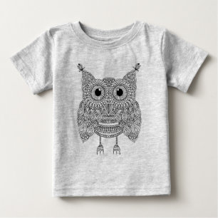 Camiseta Para Bebê Coruja bonito do Doodle