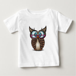 Camiseta Para Bebê Coruja com olhos grandes