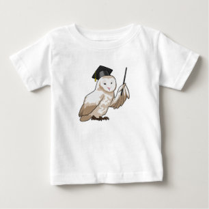 Camiseta Para Bebê Coruja como Professora com Ponteiro