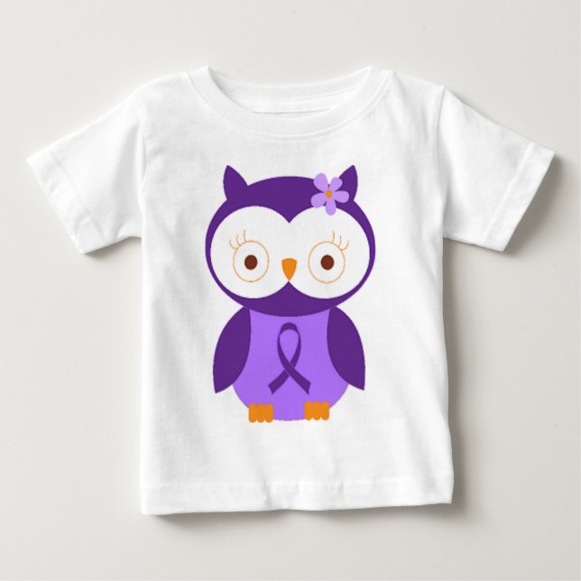 Camiseta Para Bebê Coruja da fibromialgia (Frente)
