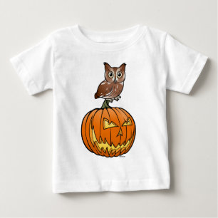 Camiseta Para Bebê Coruja de Screech oriental do Dia das Bruxas
