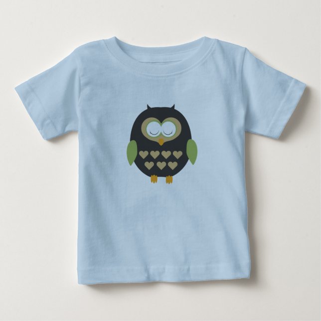 Camiseta Para Bebê Coruja dormindo (Frente)