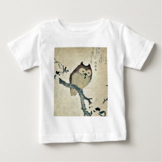 Camiseta Para Bebê Coruja e magnólia Ukiyoe