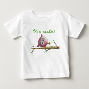 Camiseta Para Bebê Coruja engraçada & bonito em um ramo