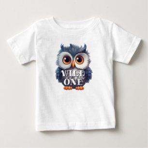 Camiseta Para Bebê Coruja-Florestal Solta Cuta