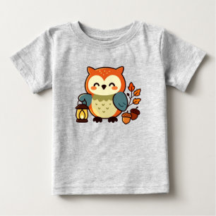 Camiseta Para Bebê Coruja Fofoqueira de Outono com Lanterna — Florest