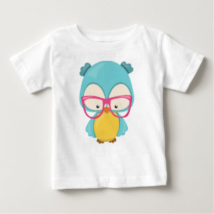 Camiseta Para Bebê Coruja hipster, Coruja Com Óculos, Coruja Bonita