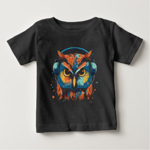 Camiseta Para Bebê Coruja Musical