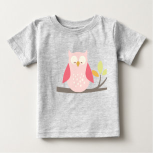 Camiseta Para Bebê Coruja-pintada-rosa PixDezines