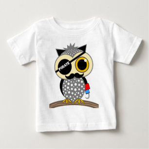 Camiseta Para Bebê coruja pirata