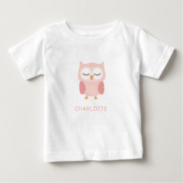 Camiseta Para Bebê 'Coruja Rosa', pijama personalizado fofo