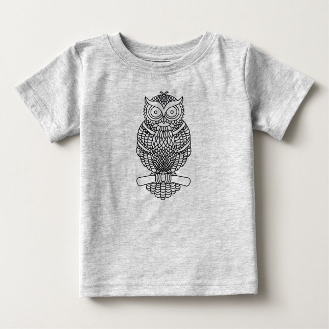 Camiseta Para Bebê Coruja (vívida) - Camiseta de Bebê (Frente)