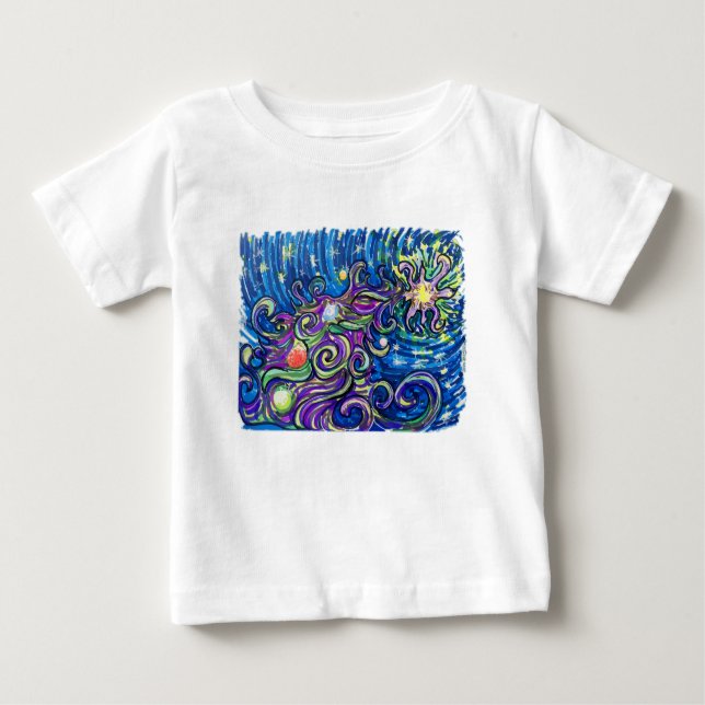 Camiseta Para Bebê Cosmic Christmas Tree (Frente)