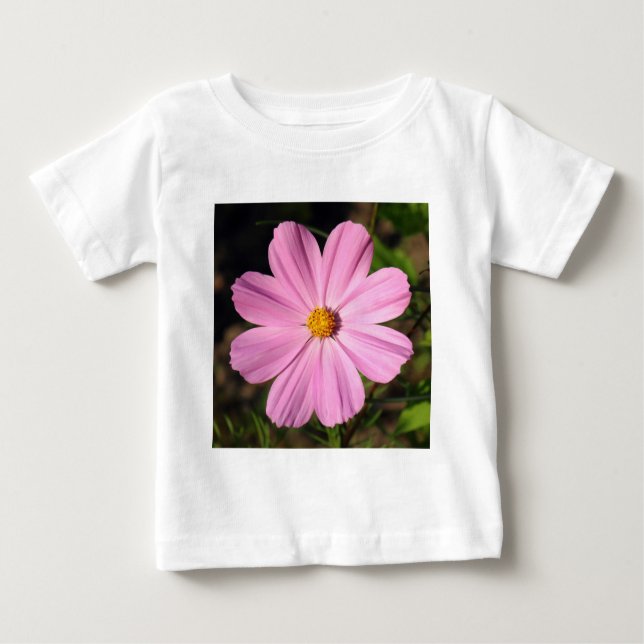 Camiseta Para Bebê Cosmos Rosa (Foto Quadrada) (Frente)