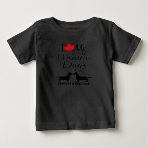 Camiseta Para Bebê Costume Adoro Meus Dois Cachorros De Vestir