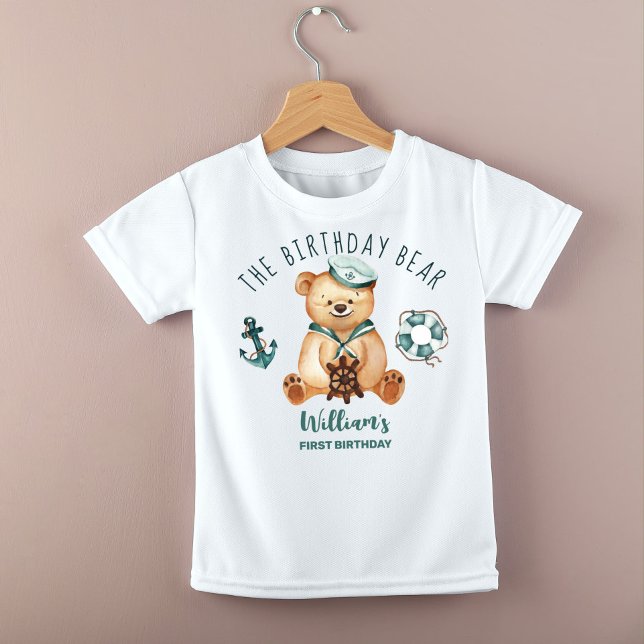 Camiseta Para Bebê Costume de festa do ursinho náutico (Criador carregado)