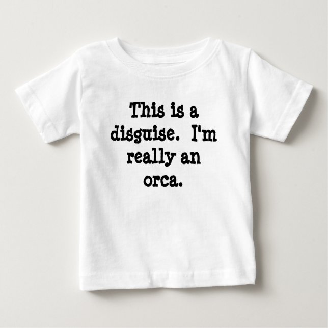 Camiseta Para Bebê Costume de Orca (Frente)