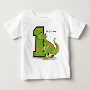 Camiseta Para Bebê Costume do dinossauro do primeiro aniversario
