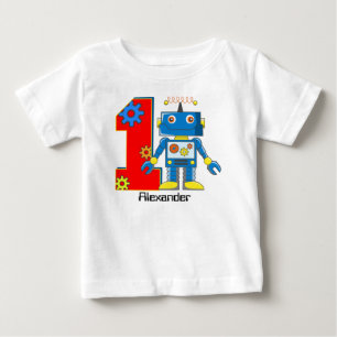 Camiseta Para Bebê Costume do robô do primeiro aniversario