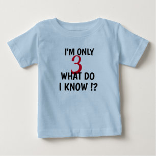 Camiseta Para Bebê Costume, sou apenas três personalizar crianças e