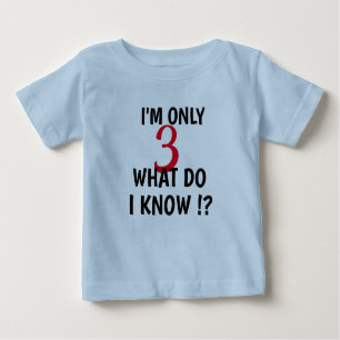 Camiseta Para Bebê Costume, sou apenas três personalizar crianças eng