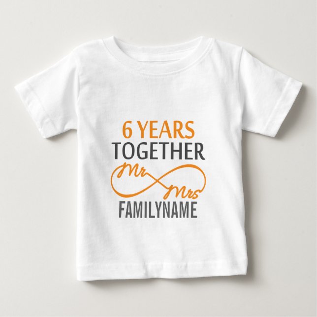 Camiseta Para Bebê Costume, Sr. e Sra. 6 (Frente)