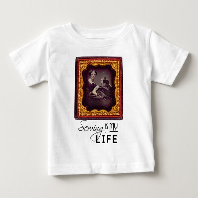 Camiseta Para Bebê Costura É Minha Vida (Frente)