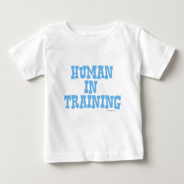 Camiseta Para Bebê Cota Azul De Bebê Engraçada Para Treinamento (Frente)