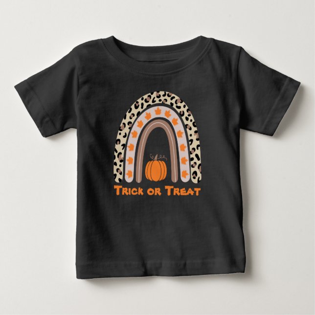 Camiseta Para Bebê Cotovelo Bonito Com Pumpkin Halloween Baby T-S (Frente)