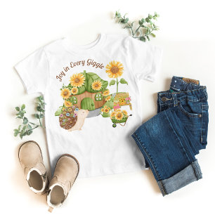 Camiseta Para Bebê Cottagecore Porcupine Girassol
