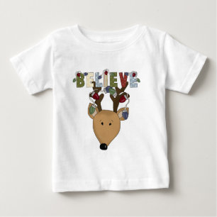Camiseta Para Bebê Country Christmas Reindeer Acredita Feriados