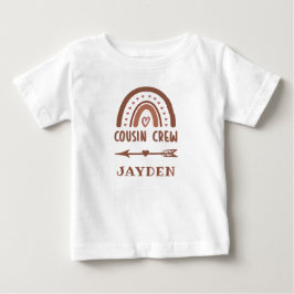 Camiseta Para Bebê Cousin Crew Boho Arco-íris Personalizado