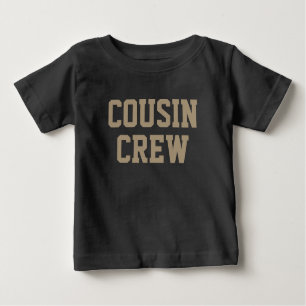 Camiseta Para Bebê Cousin Crew   Crianças Marrons Sombreadas