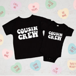 Camiseta Para Bebê Cousin Crew | Família Black Matching