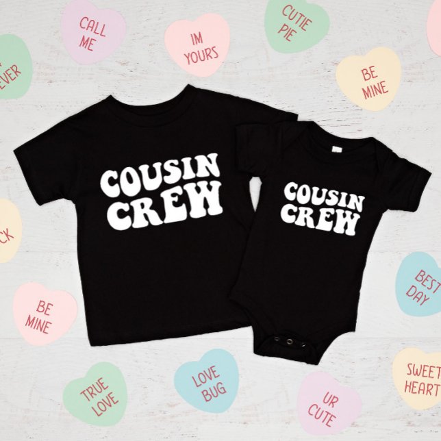 Camiseta Para Bebê Cousin Crew | Família Black Matching (Criador carregado)
