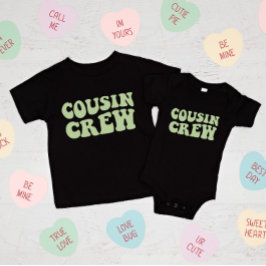 Camiseta Para Bebê Cousin Crew | Família De Acondicionamento De Oliva