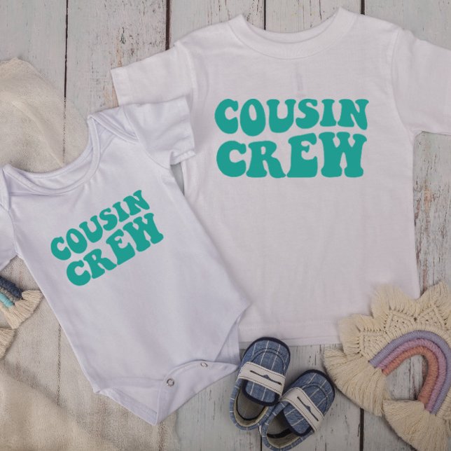 Camiseta Para Bebê Cousin Crew | Família Teal Matching (Criador carregado)