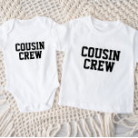 Camiseta Para Bebê Cousin Crew Kids<br><div class="desc">Roupa personalizado impresso personalizado com gráfico "Cousin Crew" ou outro texto personalizado. Use as ferramentas de design para editar as fontes de texto e as cores ou adicionar suas próprias fotos para criar um design de camiseta personalizada. Selecione entre uma grande variedade de t-shirts, camisolas-cisterna e camisas para homens, mulheres,...</div>