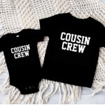 Camiseta Para Bebê Cousin Crew Kids<br><div class="desc">Roupa personalizado impresso personalizado com gráfico "Cousin Crew" ou outro texto personalizado. Use as ferramentas de design para editar as fontes de texto e as cores ou adicionar suas próprias fotos para criar um design de camiseta personalizada. Selecione entre uma grande variedade de t-shirts, camisolas-cisterna e camisas para homens, mulheres,...</div>